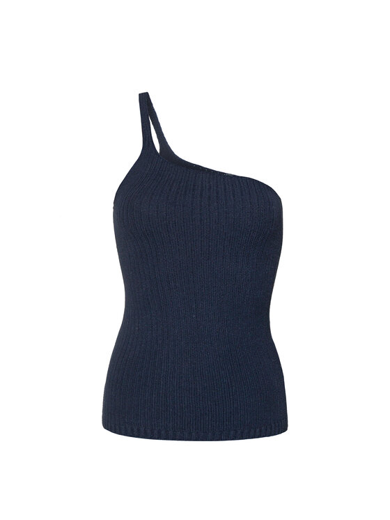 BENU BENU Top Dzianinowy Top Granatowy Slim Fit