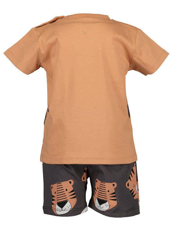 Blue Seven Blue Seven Komplet 2 t-shirtów i spodenek 939014 X Pomarańczowy Regular Fit