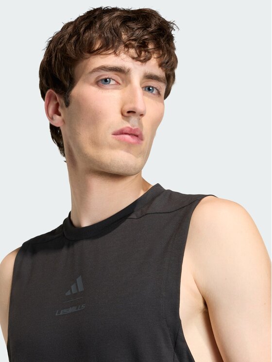 adidas adidas Koszulka techniczna Les Mills Graphic Czarny Slim Fit