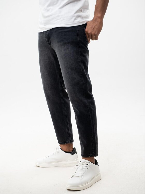Jigga Wear Jigga Wear Jeansy Spodnie Jeansowe Carrot Męskie Czarne Jigga Wear Crown XL Czarny Carrot Fit