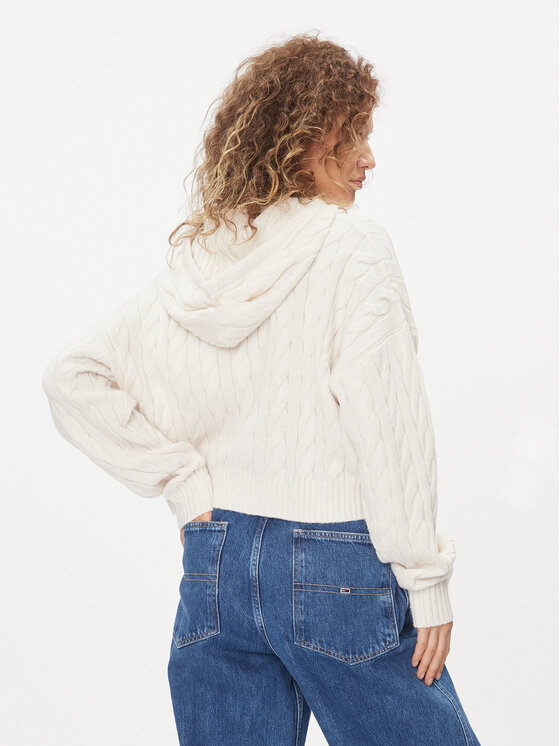 Tommy Jeans Tommy Jeans Sweter Center Flag DW0DW16528 Écru Regular Fit