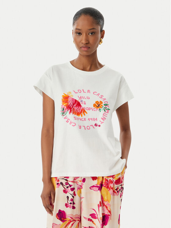 LOLA CASADEMUNT LOLA CASADEMUNT T-Shirt LS2615010 Λευκό Regular Fit