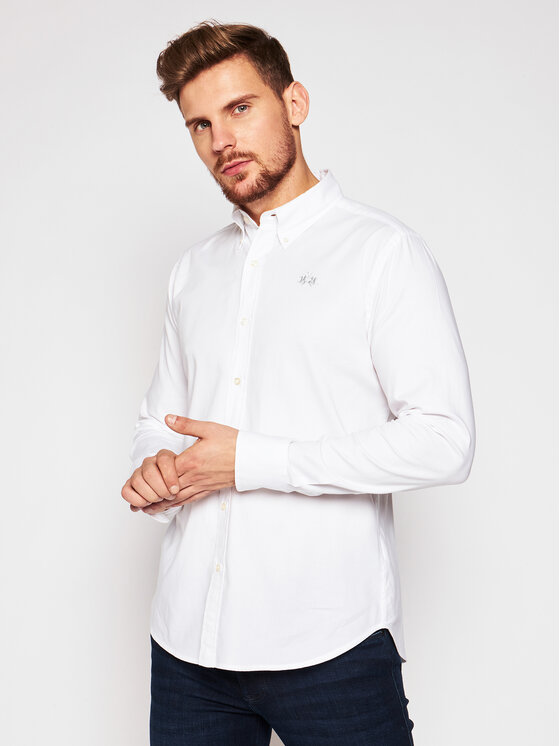La Martina Marškiniai CCMC03 OX014 Balta Slim Fit • Modivo.lt