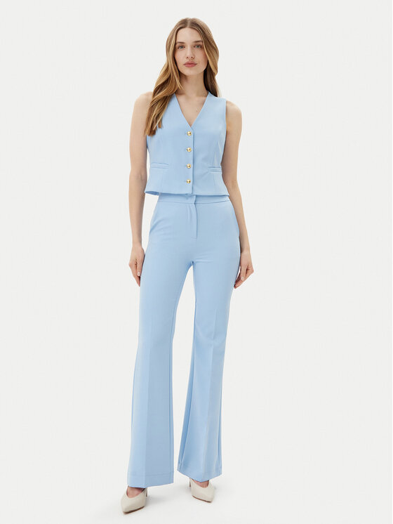 Maryley Maryley Spodnie materiałowe 25EB587/43MA Błękitny Regular Fit