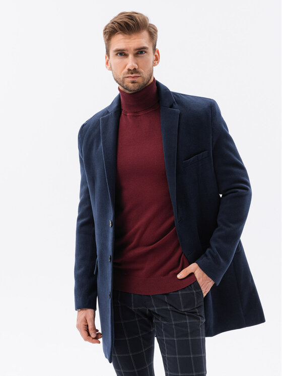 Ombre Ombre Kabát C432 Tmavomodrá Regular Fit