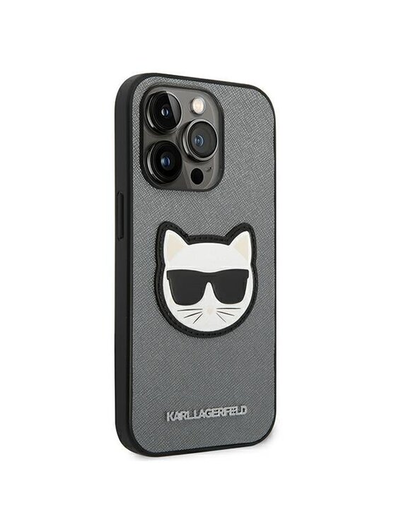 KARL LAGERFELD KARL LAGERFELD Etui na telefon Saffiano Patch Srebrny