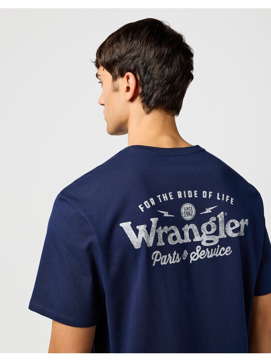 Wrangler Wrangler T-Shirt GRAPHIC TEE Niebieski Regular Fit