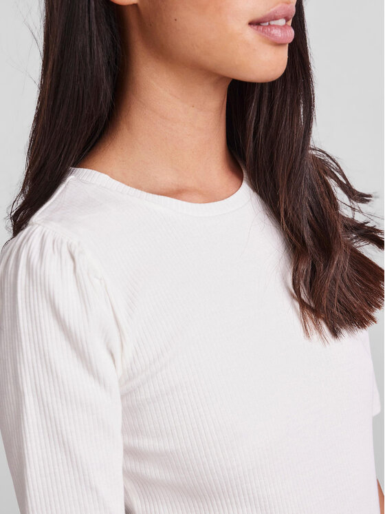 Pieces Pieces T-Shirt 17133700 Biały Slim Fit