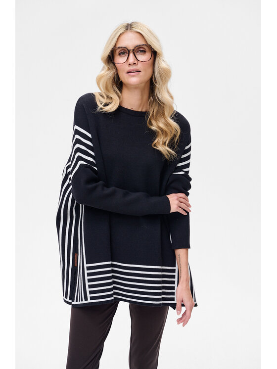 blue shadow blue shadow Sweter Skarabeusz Czarny Regular Fit