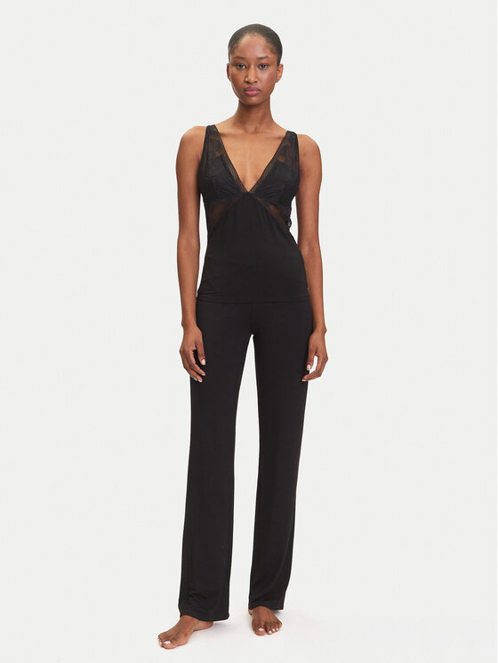 BOSS BOSS Pyjamahose Peony 50545596 Schwarz Relaxed Fit