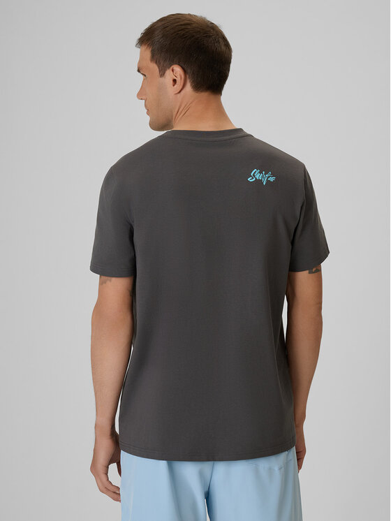 4F 4F T-Shirt CATCH THE WAVE Szary ciemny Regular Fit