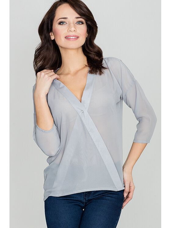 Lenitif Lenitif Blusa K138 Grigio Regular Fit