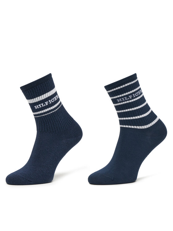 Tommy Hilfiger Tommy Hilfiger 2 pár hosszú szárú női zokni 701236457 Sötétkék