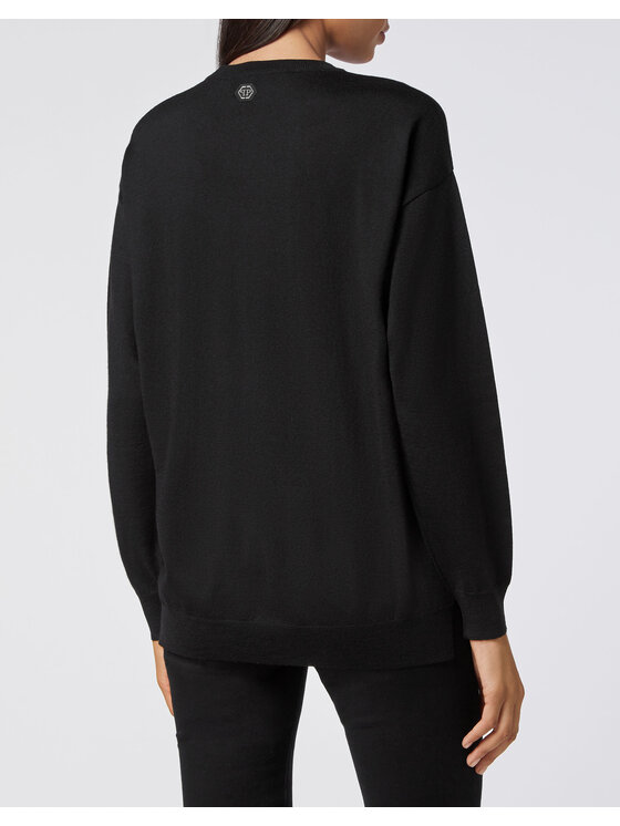 PHILIPP PLEIN PHILIPP PLEIN Sweter 769 Czarny Regular Fit