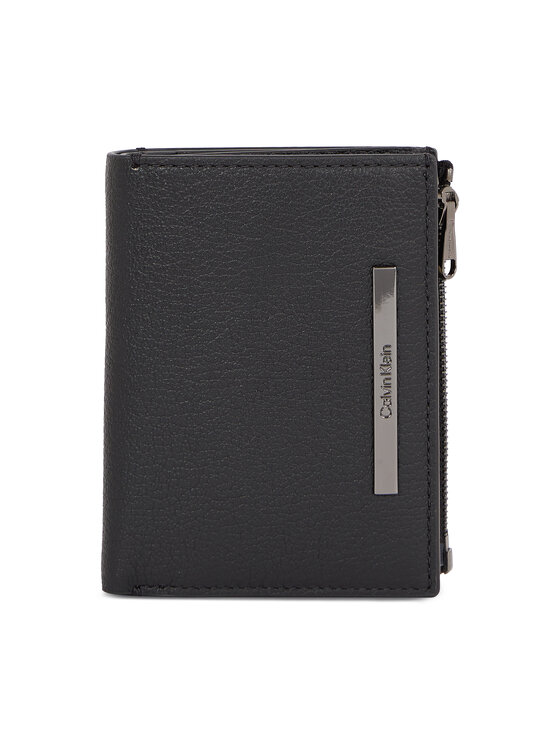 Calvin Klein Moška denarnica Modern Bar Trifold 6Cc Detach K50K510886 Črna