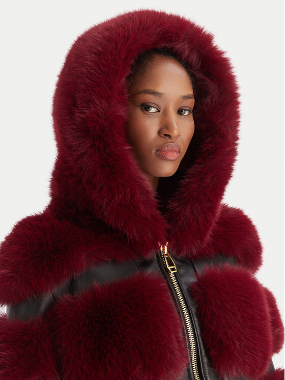 YES LONDON YES LONDON Кожено палто ECO/031 Бордо Regular Fit