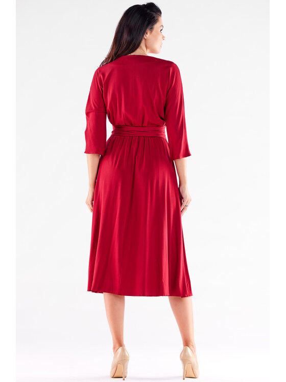 Awama Awama Vestito estivo A522 Bordeaux Basic Fit