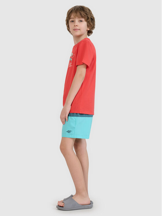 4F 4F Szorty sportowe VIBRANT WARMTH Turkusowy Regular Fit