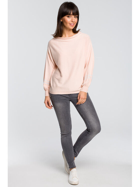 BeWear BeWear Sweter BK024 Pomarańczowy Modern Fit