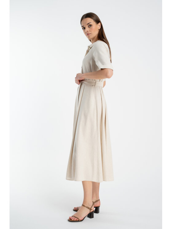 CLICK CLICK Sukienka letnia 60-6133 Beżowy Regular Fit