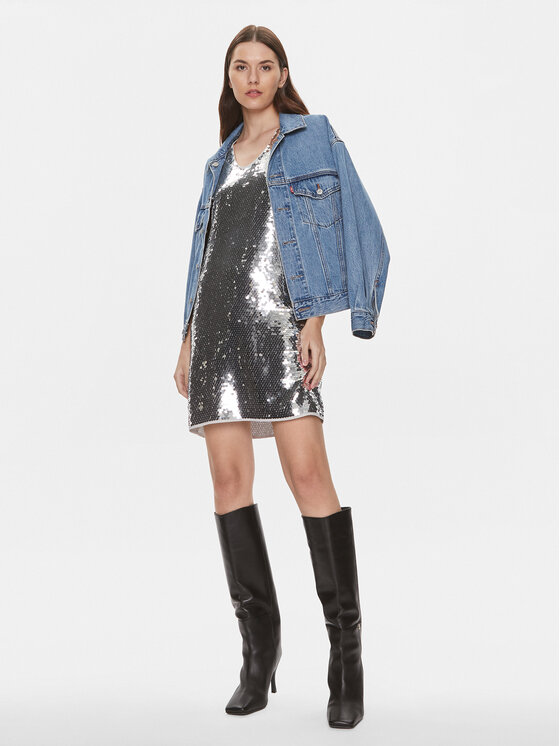 Samsøe Samsøe Samsøe Samsøe Coctailkleid Lykke F23400086 Silberfarben Regular Fit