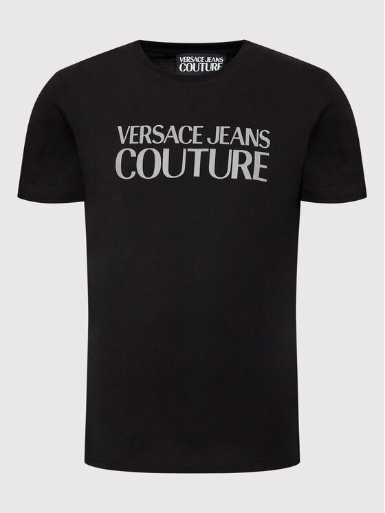 Versace Jeans Couture Versace Jeans Couture T-Shirt Thick Foil 73GAHT01 Czarny Regular Fit