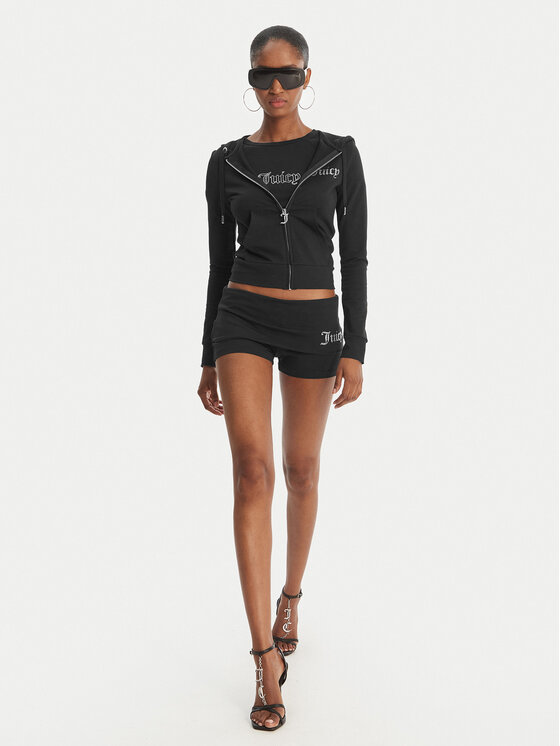 Juicy Couture Juicy Couture Pantaloni scurți sport Roll Down JCWHS126307 Negru Slim Fit