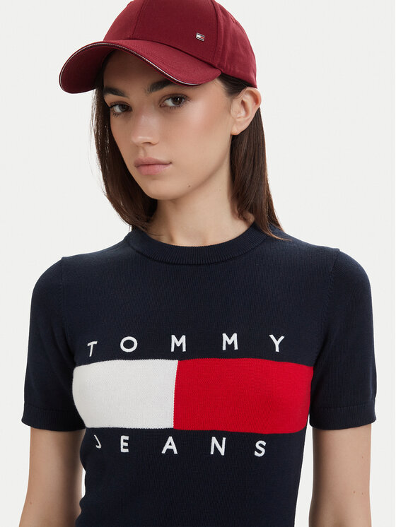 Tommy Jeans Tommy Jeans Haljina za svaki dan Flag DW0DW22853 Tamnoplava Slim Fit