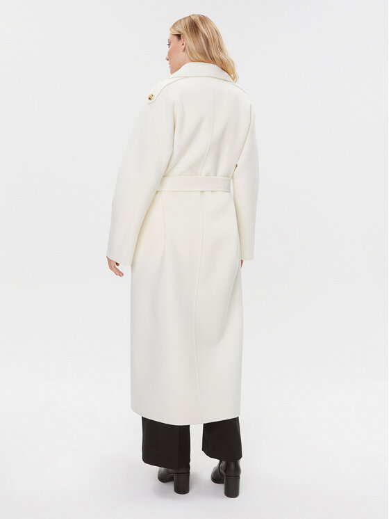 Elisabetta Franchi Elisabetta Franchi Cappotto di lana CP-45D-36E2-V840 Écru Regular Fit