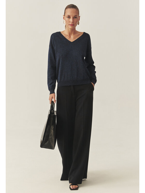 TATUUM TATUUM Sweter FLARE Granatowy Classic Fit
