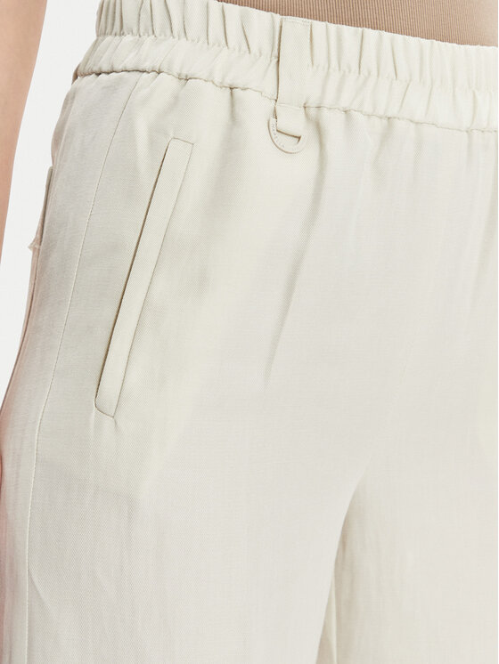 Marella Marella Hlače iz tkanine Papiro 2413131085 Écru Regular Fit