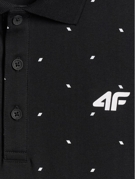 4F 4F Polo SPORTS CLUB Czarny Regular Fit