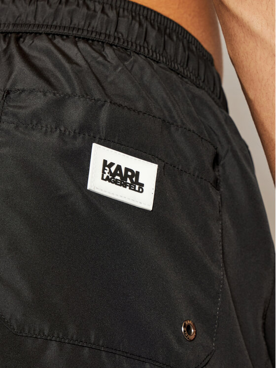 KARL LAGERFELD KARL LAGERFELD Plavecké šortky Classic KL21MBS02 Černá Regular Fit