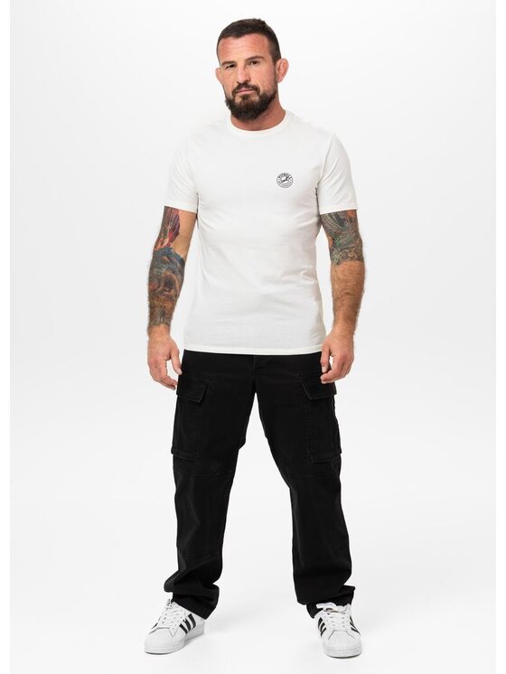 PITBULL PITBULL T-Shirt Koszulka męska Slim Fit SAN DIEGO CA SMALL LOGO M Biały Regular Fit