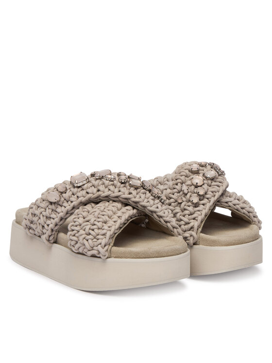 Inuikii Inuikii Şlapi Woven Stones Platform 1004.005.0043 Gri deschis