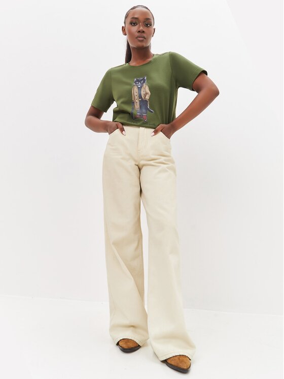 CAT by maniita lacitta CAT by maniita lacitta T-Shirt Printed T-shirt Zielony Regular Fit