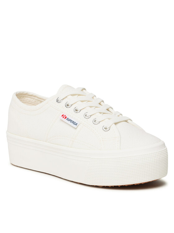 Superga white clearance 2790 flatform trainers