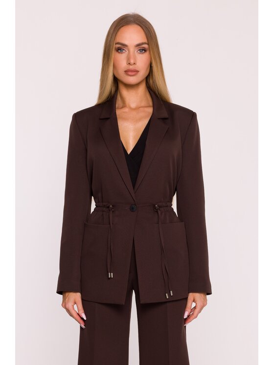 Made of Emotion Made of Emotion Marynarka M873 Brązowy Modern Slim Fit