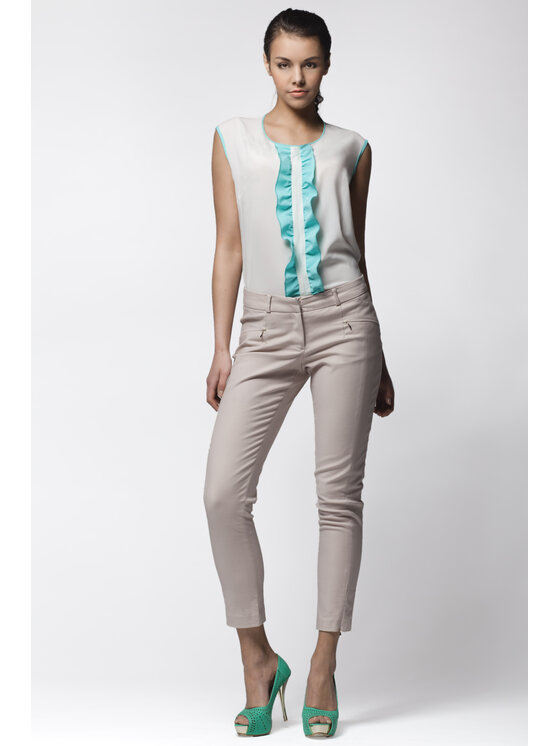 Awama Awama Bluzka A024 Écru Basic Fit