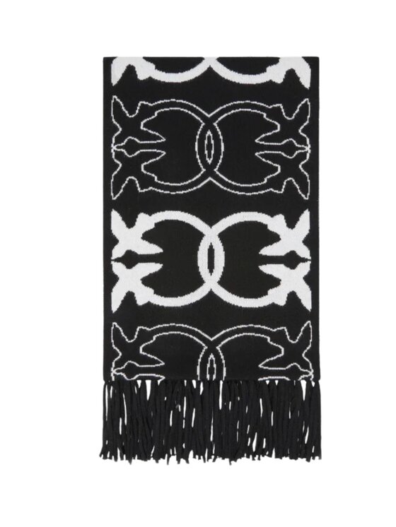PINKO PINKO Šál Svezia sciarpa jacquard logo Čierna