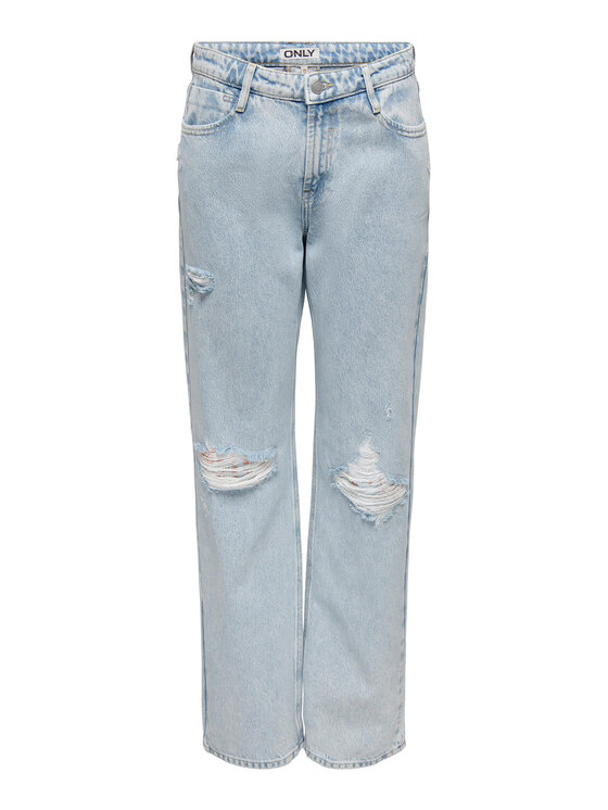 ONLY ONLY Blugi 15281259 Albastru celest Straight Fit