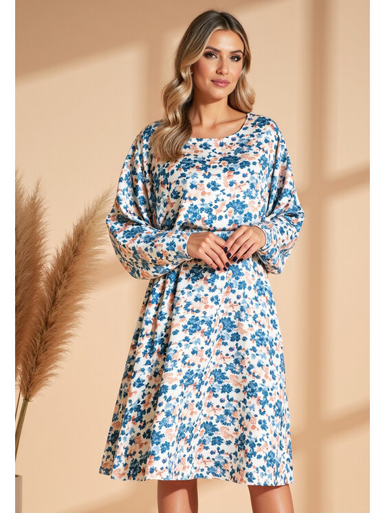 FIGL FIGL Každodenné šaty M1128 Modrá Casual Fit