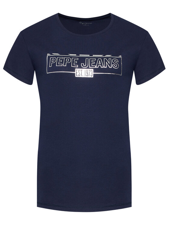 Pepe Jeans Pepe Jeans T-Shirt Betty PL504815 Granatowy Regular Fit