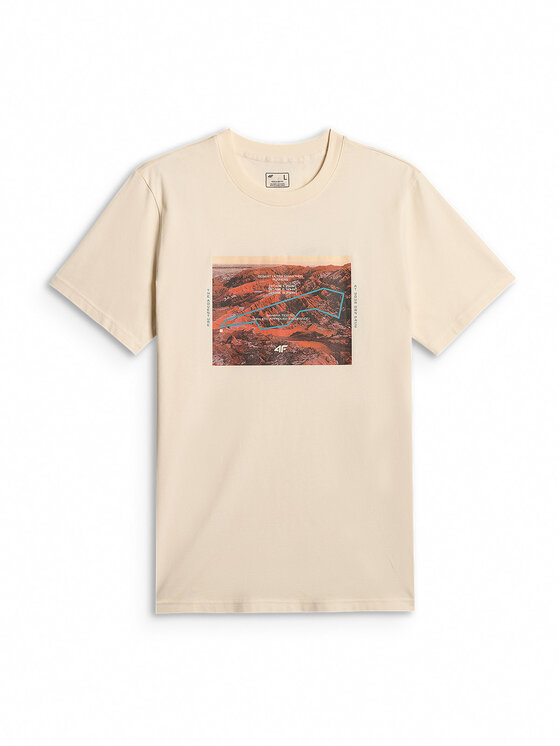 4F 4F T-Shirt LIMITLESS DESERT Biały Regular Fit