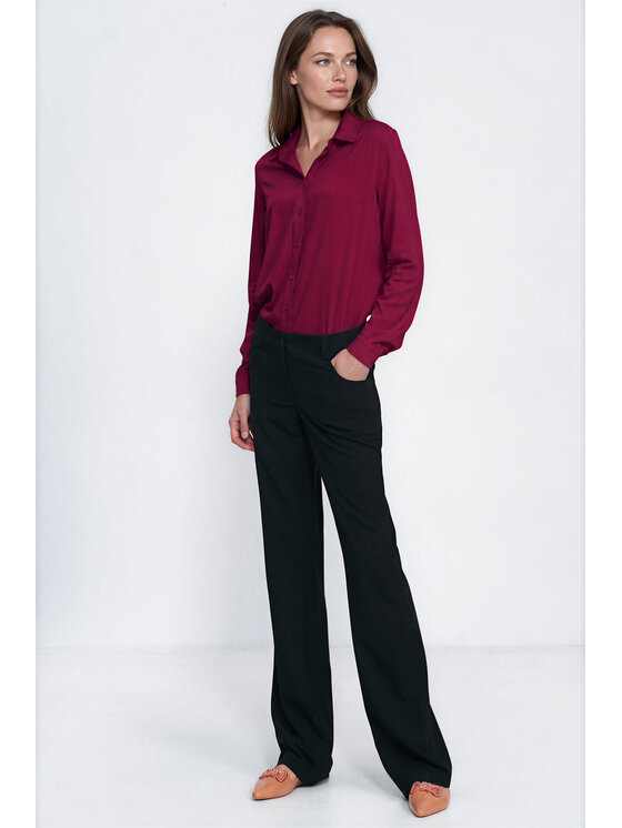 NIFE NIFE Spodnie materiałowe SD149 Czarny Bootcut Fit