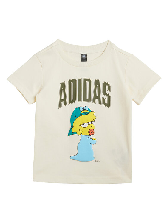 adidas adidas Komplet t-shirt i spodenki The Simpsons JL9174 Beżowy Regular Fit