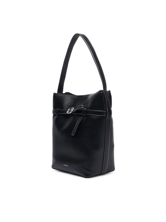 Calvin Klein Calvin Klein Дамска чанта Buckle Medium Bucket LV04F3551G Черен