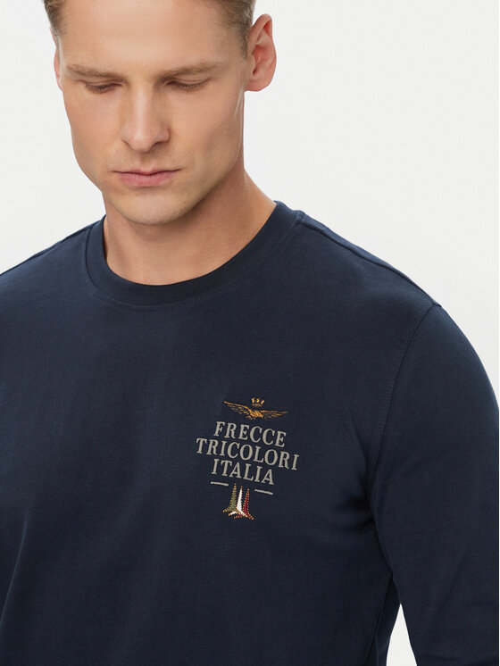 Aeronautica Militare Aeronautica Militare Marškinėliai ilgomis rankovėmis 262TS2574UJ00703 Tamsiai mėlyna Regular Fit