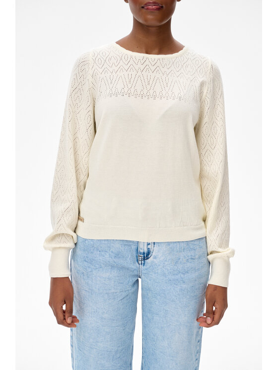 blue shadow blue shadow Sweter Whity Écru Regular Fit
