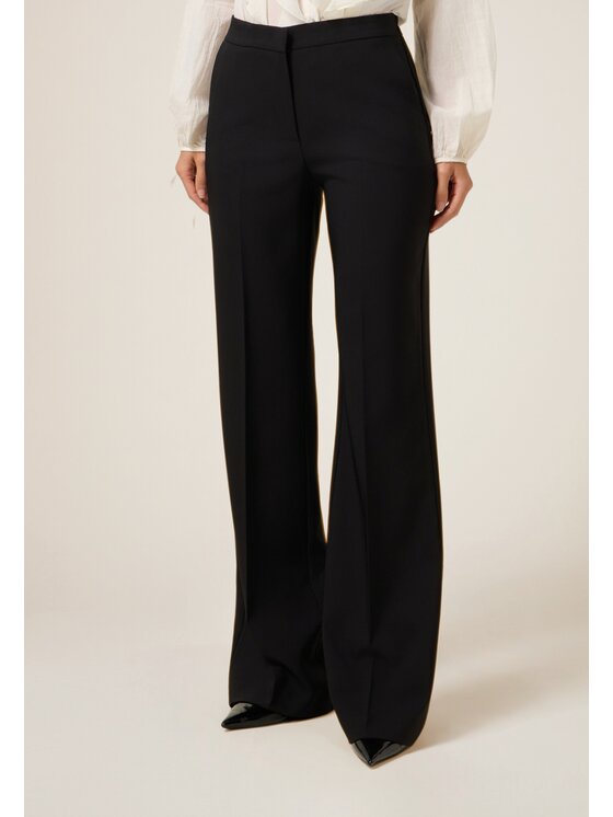 Oltre Oltre Pantaloni di tessuto P018R008989N033 Nero Flare Fit